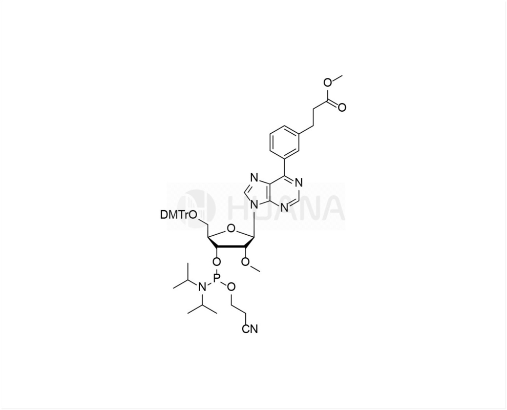 DMTr-2'-O-Me-6-Deamino-6- ((m-éster metílico de ácido benzenopropanoico) -rA-3'-CE-fosforamidita