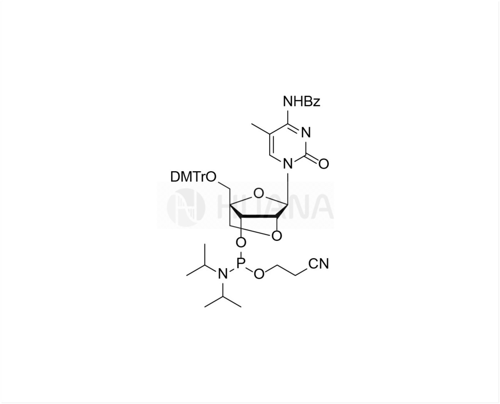 DMTr-2'-O-4'-C-Locked-5-Me-rC(Bz)-3'-CE-Fosforamidita