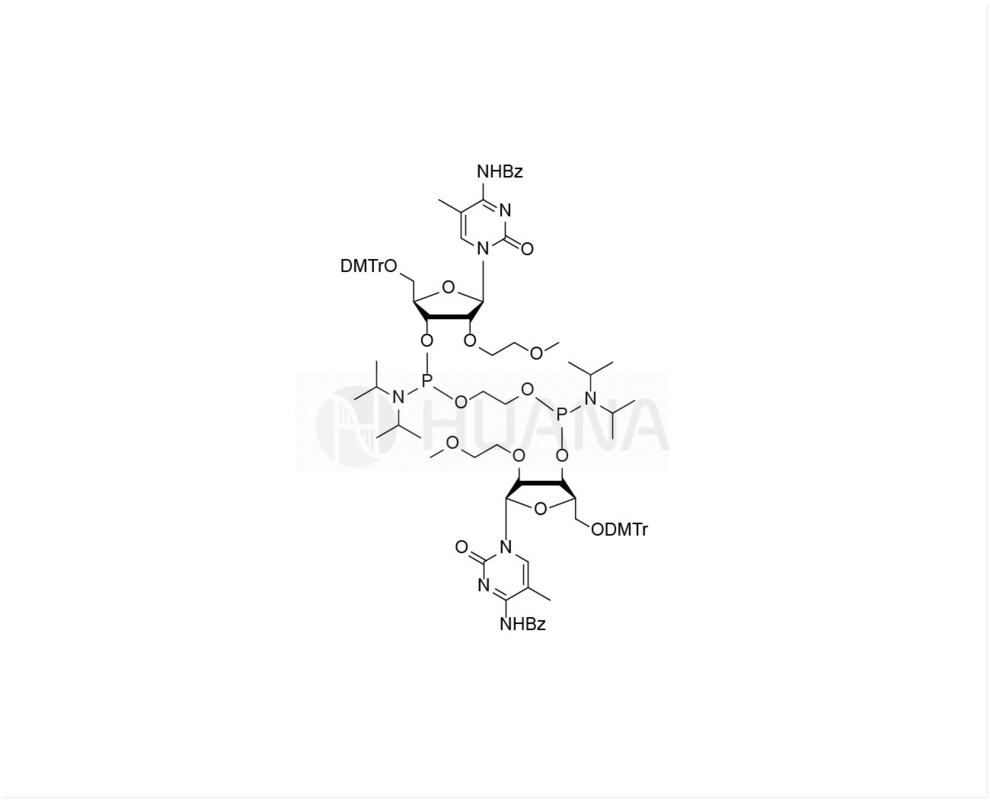 Etan-1,2-di ((5'-O-DMTr-2'-O-MOE-5-Me-rC ((Bz)-3'-oxy) bis ((diisopropilfosforamidita)