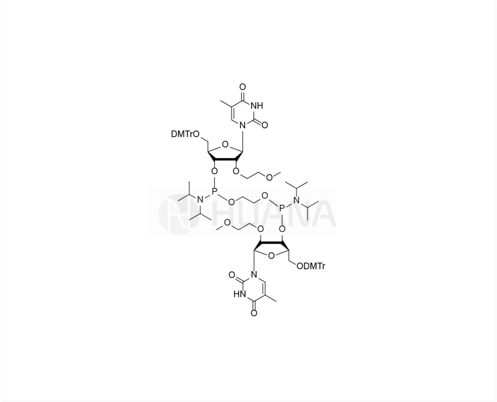 Etan-1,2-di ((5'-O-DMTr-2'-O-MOE-rT-3'-oxy) -bis ((diisopropilfosforamidita)