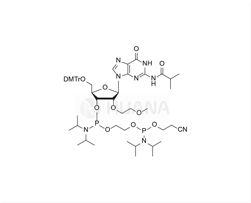 5'-O-DMT-2'-O-MOE-rG ((iBu)-3'- ((2-cianetoxi) ((diisopropilamino) fosforamidita) - etilo-diisopropilfosforamidita